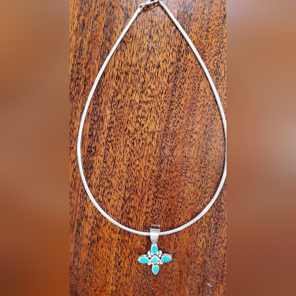 Turquoise And Sterling Silver Necklace